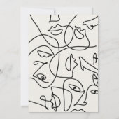 Moderne Abstrakte Gesichtserkennung für Monogramm  Mitteilungskarte (Rückseite)