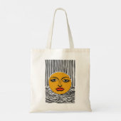 Moderne abstrakte Gesichtskunst-Tasche Tragetasche (Rückseite)