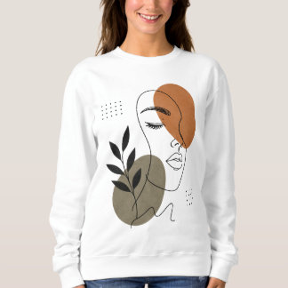 Moderne abstrakte Gesichtslinien-Kunst-Sweatshirt Sweatshirt