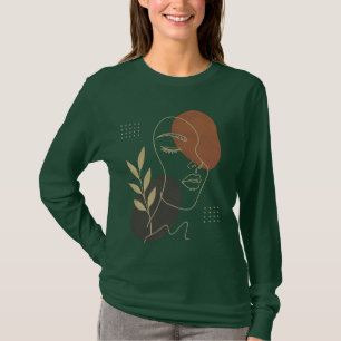 Moderne abstrakte Gesichtslinien-Kunst Sweatshirt T-Shirt