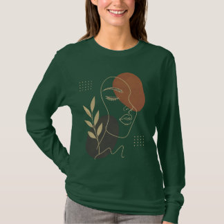 Moderne abstrakte Gesichtslinien-Kunst Sweatshirt T-Shirt