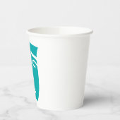 Moderne abstrakte Gesichtslinienkunst Teal Pappbecher (Links)