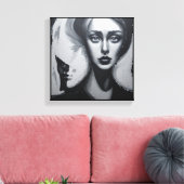 Moderne abstrakte Girl Leinwanddruck (Insitu (Wohnzimmer))