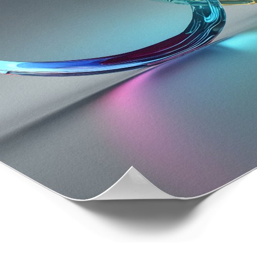 Moderne Abstrakte Glaskunst Pastel und Grau Poster (Ecke)