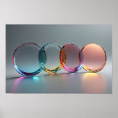 Moderne Abstrakte Glaskunst Pastel und Grau Poster (Vorne)