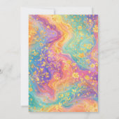 Moderne abstrakte Glitter-Blumen-Monogramm-Design  Einladung (Rückseite)