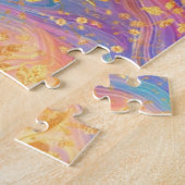 Moderne abstrakte Glitter-Blumen-Monogramm-Design  Puzzle (Seite)