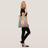 Moderne abstrakte Glitter-Blumen-Monogramm-Design Tasche (Am Model)