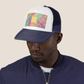 Moderne abstrakte Glitter-Blumen-Monogramm-Design Truckerkappe (Beispiel)