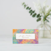 Moderne abstrakte Glitter-Blumen-Monogramm-Design Visitenkarte (Stehend Vorderseite)