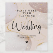 Moderne Abstrakte Glitzer-Hochzeit Weinetikett (Einzelnes Label)