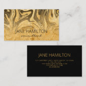 Moderne Abstrakte Gold-Marmor-Visitenkarte Visitenkarte (Vorne/Hinten)