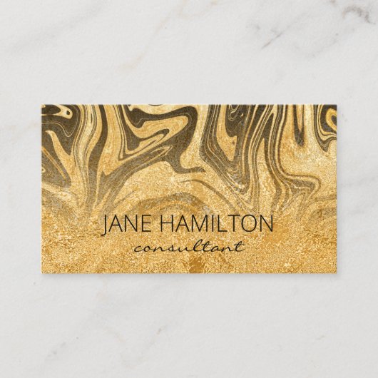 Moderne Abstrakte Gold-Marmor-Visitenkarte Visitenkarte (Vorderseite)