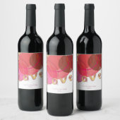 Moderne Abstrakte, goldene Liebe Weinetikett (Flaschen)