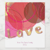 Moderne Abstrakte, goldene Liebe Weinetikett (Einzelnes Label)