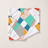 Moderne Abstrakte goldengeometrische Stroke Badhandtuch Set (Waschlappen)