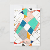 Moderne Abstrakte goldengeometrische Stroke Einladung (Rückseite)