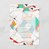 Moderne Abstrakte goldengeometrische Stroke Einladung (Vorne/Hinten)