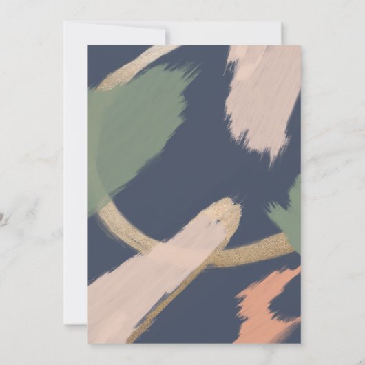 Moderne Abstrakte Goldmedaillenhochzeit Einladung (Rückseite)