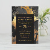 Moderne abstrakte Goldverglasung Einladung (Stehend Vorderseite)