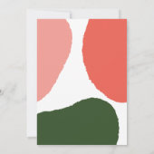 Moderne abstrakte Grafik Rot, Rosa + Grün Ankündig Ankündigung (Rückseite)