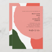 Moderne abstrakte Grafik Rot, Rosa + Grün Ankündig Ankündigung (Vorne/Hinten)