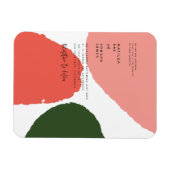 Moderne abstrakte Grafik Rot, Rosa + Grün Ankündig Magnet (Horizontal)