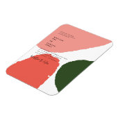 Moderne abstrakte Grafik Rot, Rosa + Grün Ankündig Magnet (Linke Seite)