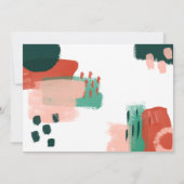 Moderne abstrakte Grafik Rot, Rosa + Grün fröhlich Ankündigung (Rückseite)