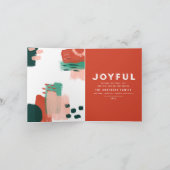 Moderne abstrakte Grafik Rot, Rosa + Grün fröhlich Ankündigung (Innenseite)