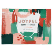 Moderne abstrakte Grafik Rot, Rosa + Grün fröhlich Große Geschenktüte (Rückseite)