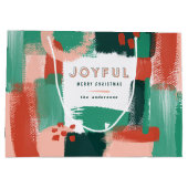 Moderne abstrakte Grafik Rot, Rosa + Grün fröhlich Große Geschenktüte (Rückseite)