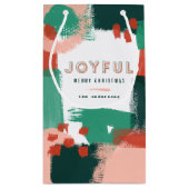 Moderne abstrakte Grafik Rot, Rosa + Grün fröhlich Kleine Geschenktüte (Rückseite)