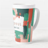 Moderne abstrakte Grafik Rot, Rosa + Grün fröhlich Milchtasse (Rechte Ecke)