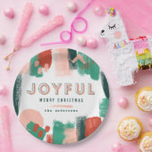 Moderne abstrakte Grafik Rot, Rosa + Grün fröhlich Pappteller (Party)