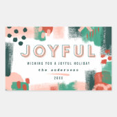 Moderne abstrakte Grafik Rot, Rosa + Grün fröhlich Rechteckiger Aufkleber (Vorderseite)