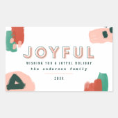 Moderne abstrakte Grafik Rot, Rosa + Grün fröhlich Rechteckiger Aufkleber (Vorderseite)