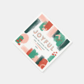 Moderne abstrakte Grafik Rot, Rosa + Grün fröhlich Serviette (Ecke)