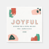 Moderne abstrakte Grafik Rot, Rosa + Grün fröhlich Serviette (Vorderseite)