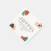 Moderne abstrakte Grafik Rot, Rosa + Grün fröhlich Serviette (Ecke)