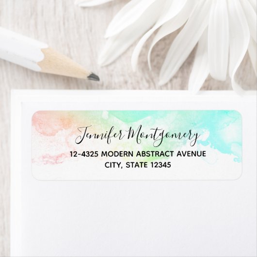 Moderne Abstrakte Green & Blue Watercolor-Wirbel (Insitu)