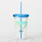 Moderne Abstrakte Green & Blue Watercolor-Wirbel Acryltrinkbecher (Vorderseite)