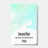 Moderne Abstrakte Green & Blue Watercolor-Wirbel Ausweis (Rückseite)