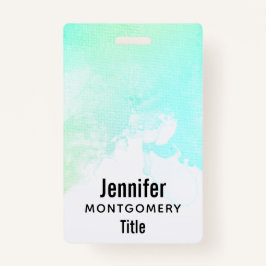 Moderne Abstrakte Green & Blue Watercolor-Wirbel Ausweis