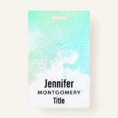 Moderne Abstrakte Green & Blue Watercolor-Wirbel Ausweis (Rückseite)