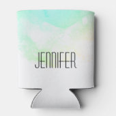 Moderne Abstrakte Green & Blue Watercolor-Wirbel Dosenkühler (Rückseite)