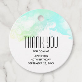 Moderne Abstrakte Green & Blue Watercolor-Wirbel Geschenkanhänger