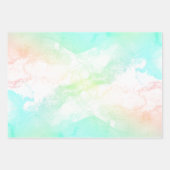 Moderne Abstrakte Green & Blue Watercolor-Wirbel Geschenkpapier Set (Vorderseite)