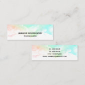 Moderne Abstrakte Green & Blue Watercolor-Wirbel Mini Visitenkarte (Vorne/Hinten)