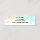 Moderne Abstrakte Green & Blue Watercolor-Wirbel Mini Visitenkarte (Rückseite)